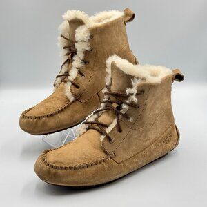 UGG - Chickaree Moccasin Boots High Top Lace Up Chestnut 1007716 - Women's US 8